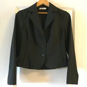 Corporate Goth Vintage 90s Made in Canada Black Scuba Semi Cropped Blazer 0